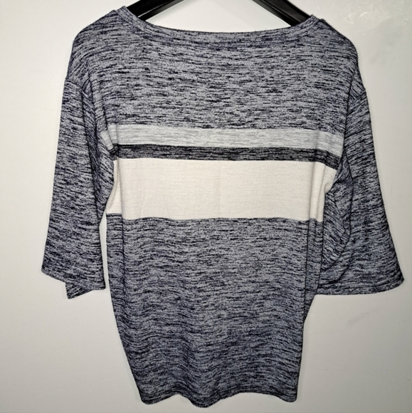 Gap Front Tie Blue White Striped Heathered Sweater XS Relaxed Fit - Picture 7 of 8